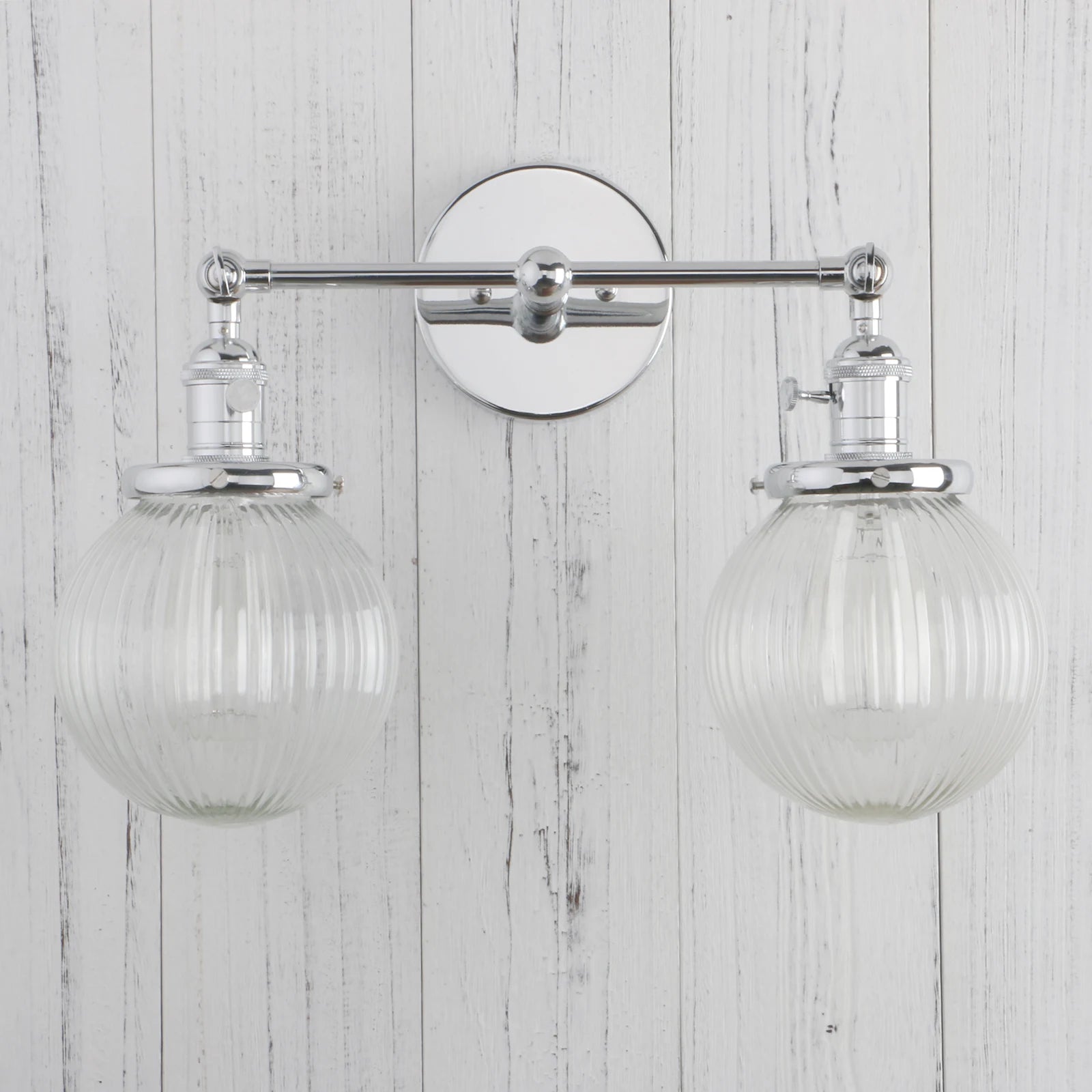 Double Sconce with Hand Blown Glass