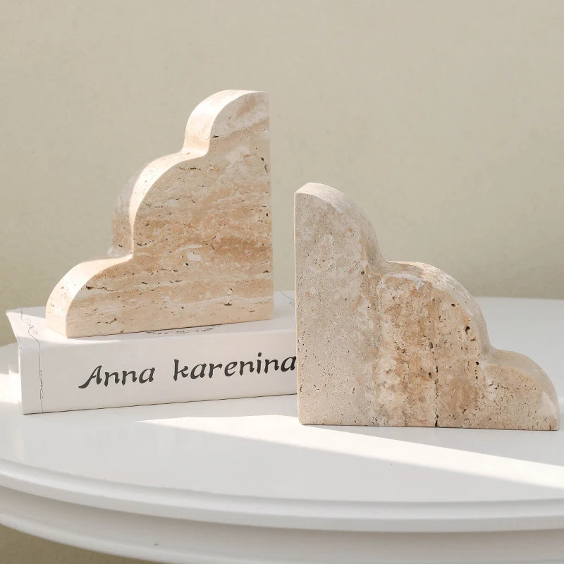 Travertine Bookends