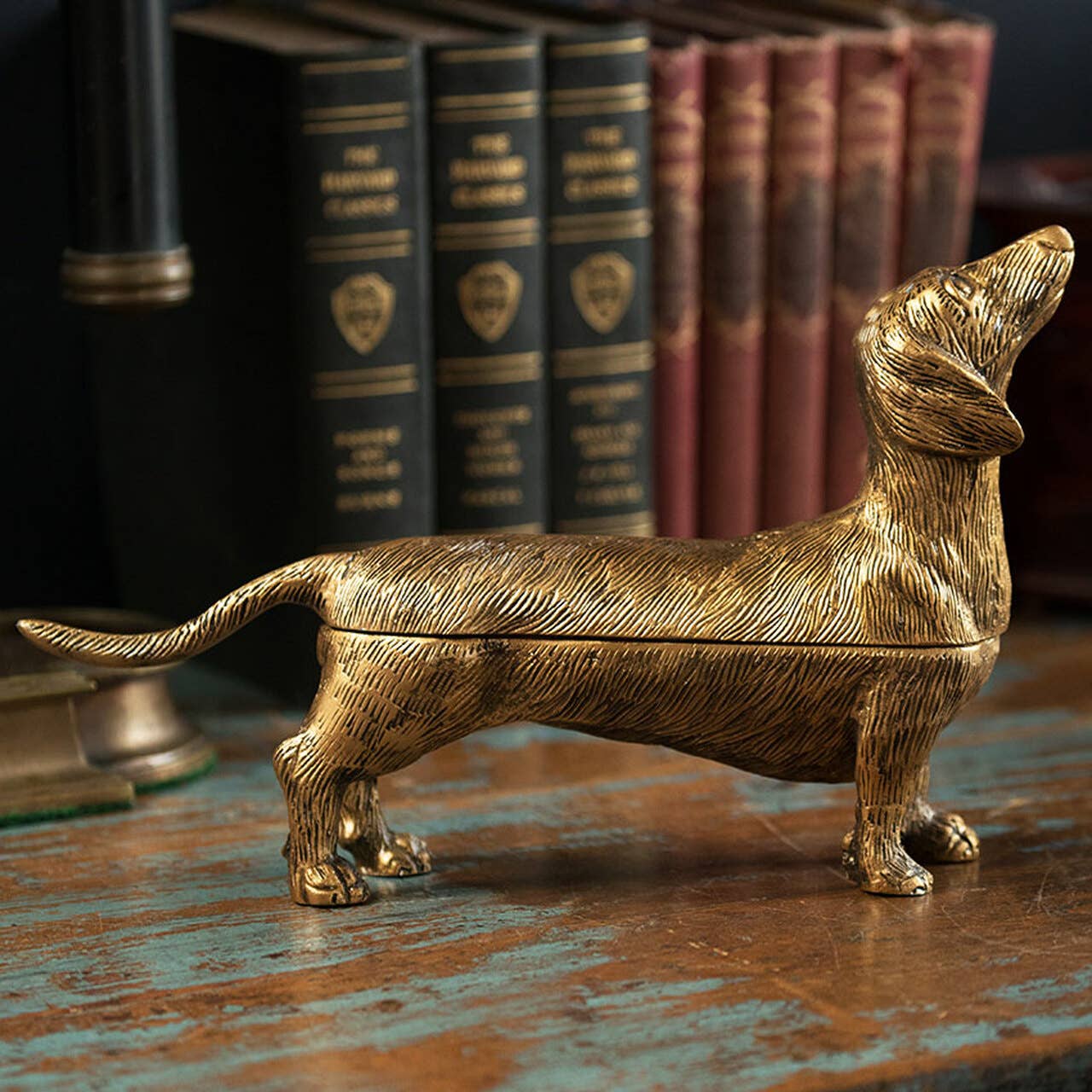 Brass Finish Dog Storage Box