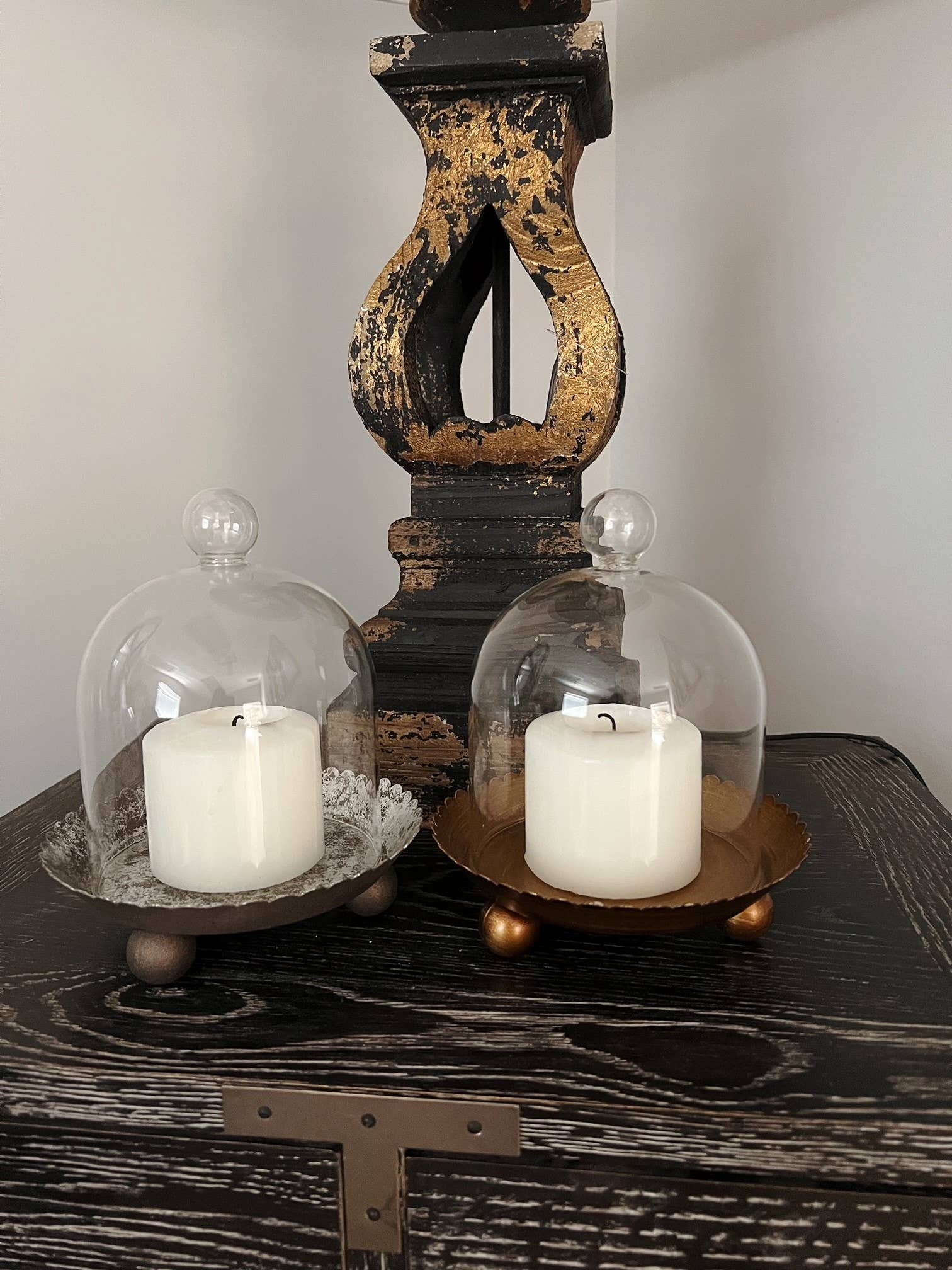 Cloche Candle Holder with Metal Plate